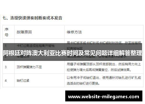 阿根廷对阵澳大利亚比赛时间及常见问题详细解答整理